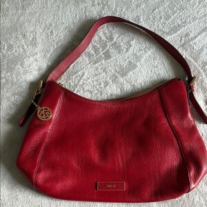DKNY Crimson Leather Shoulder Bag